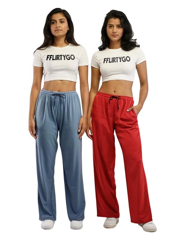 Fflirtygo Women's Cotton Pyjama Set - Lavender & Pink