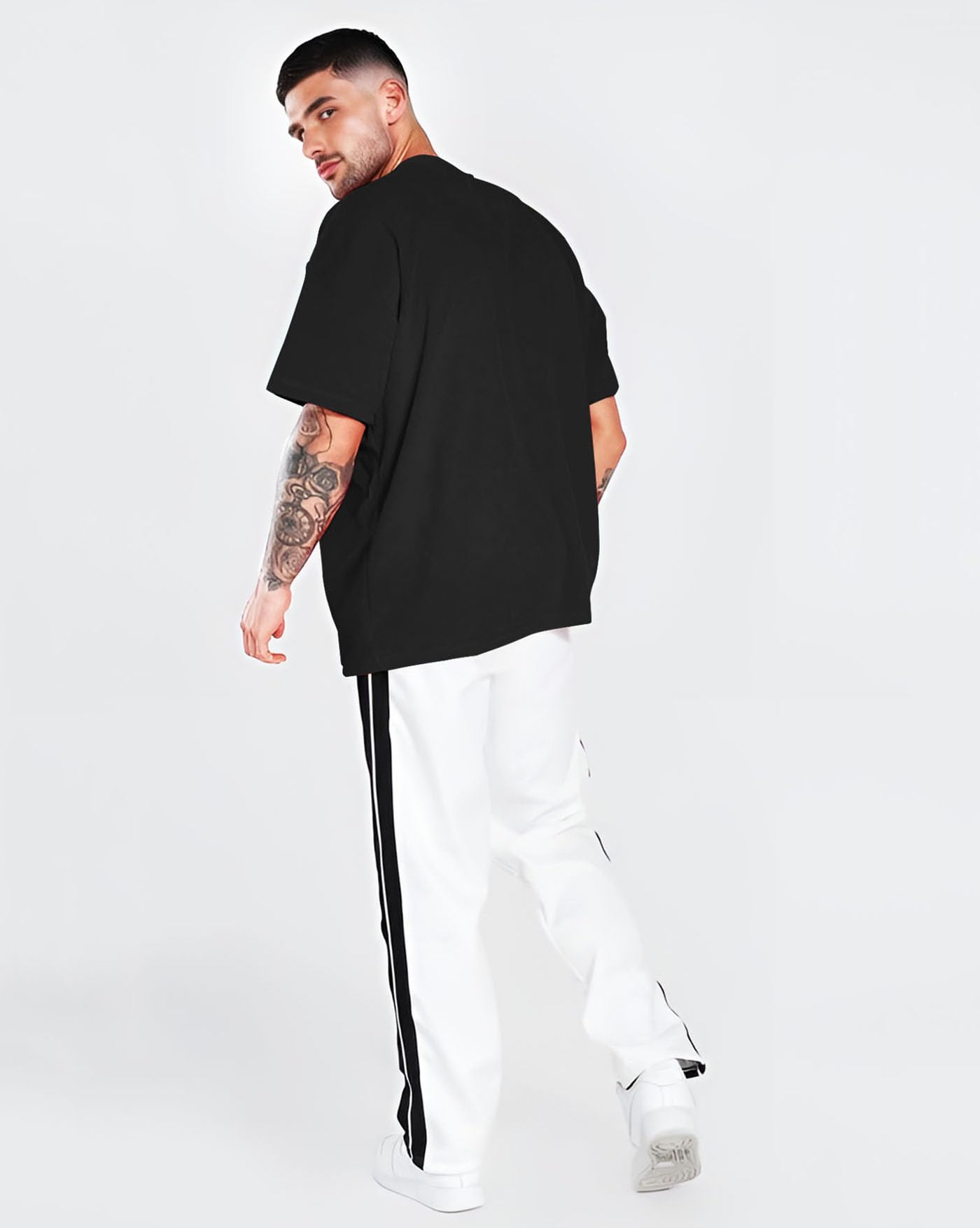 AUSK Men Printed Oversized T-Shirt - Black - Image 5