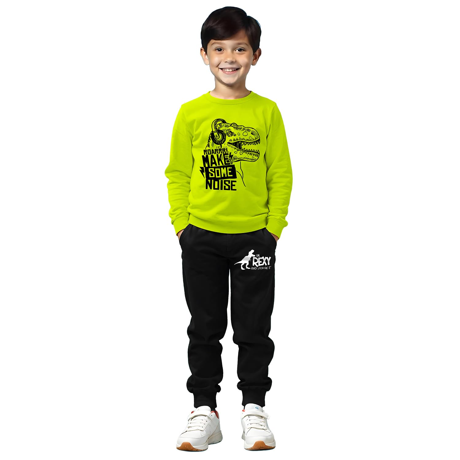 Trampoline Boys Printed T-shirt with Trackpant