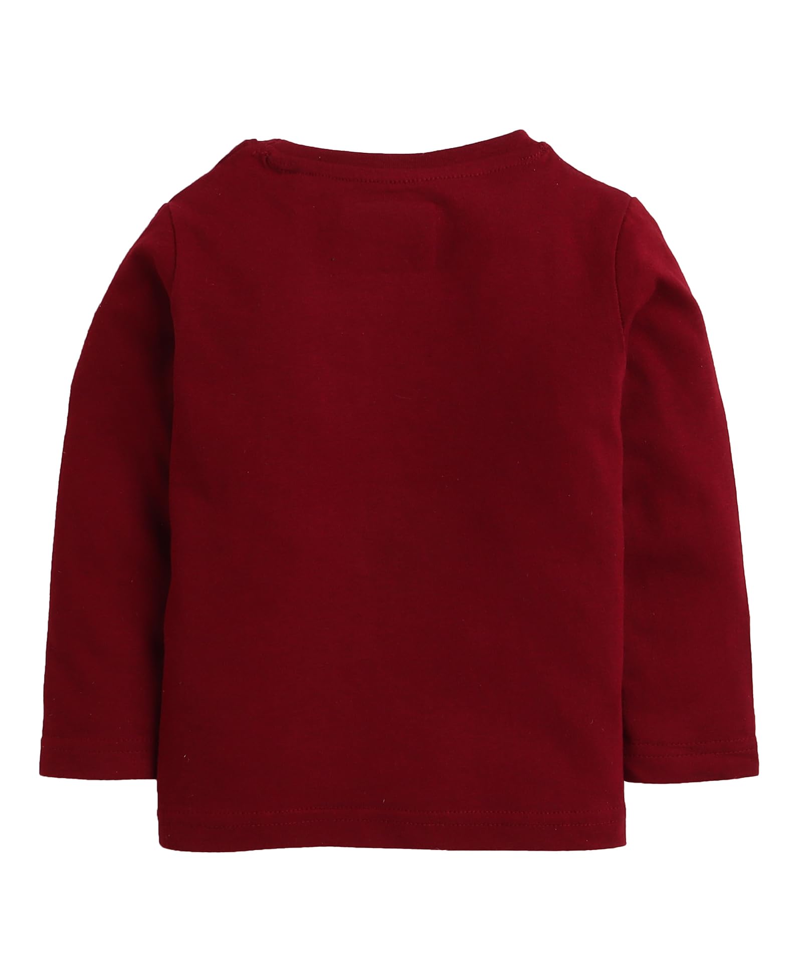 BUMZEE Girls Cotton T-Shirt And Pajama Set - Maroon - Image 3