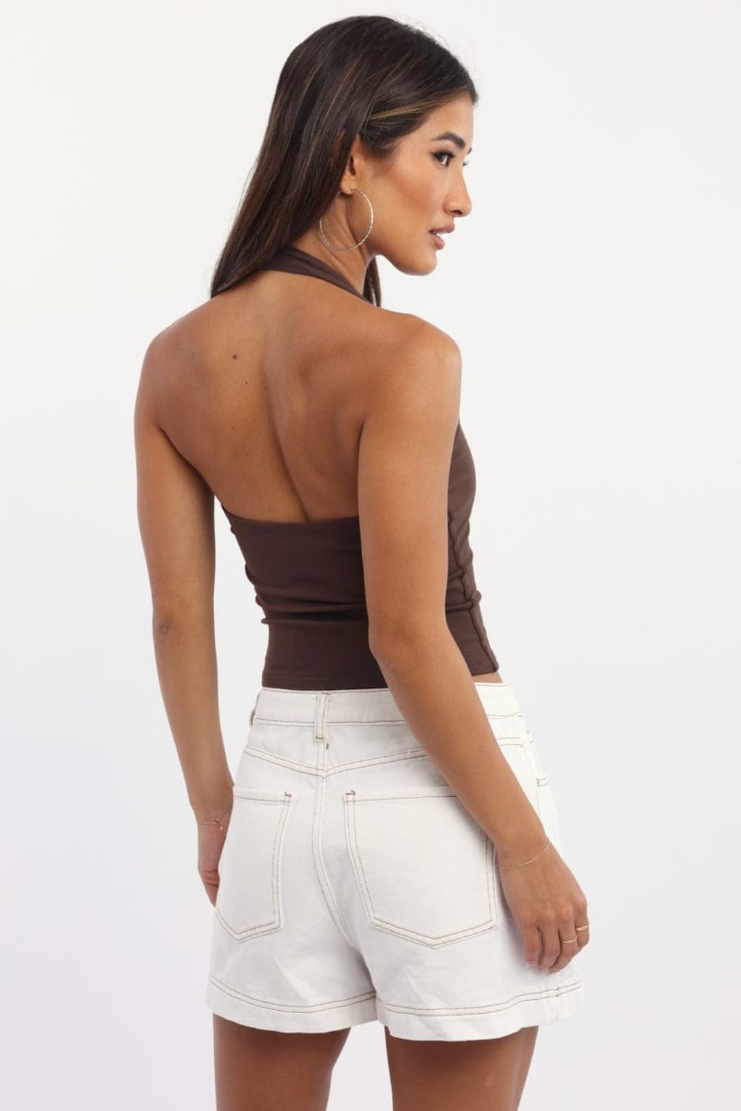 SIGHTBOMB Women Halter Neck Microfiber Top - Image 4