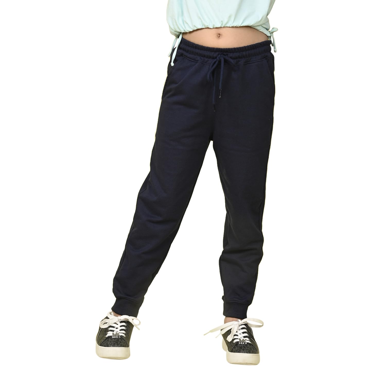 Nusyl Girl's Navy Blue Trackpants