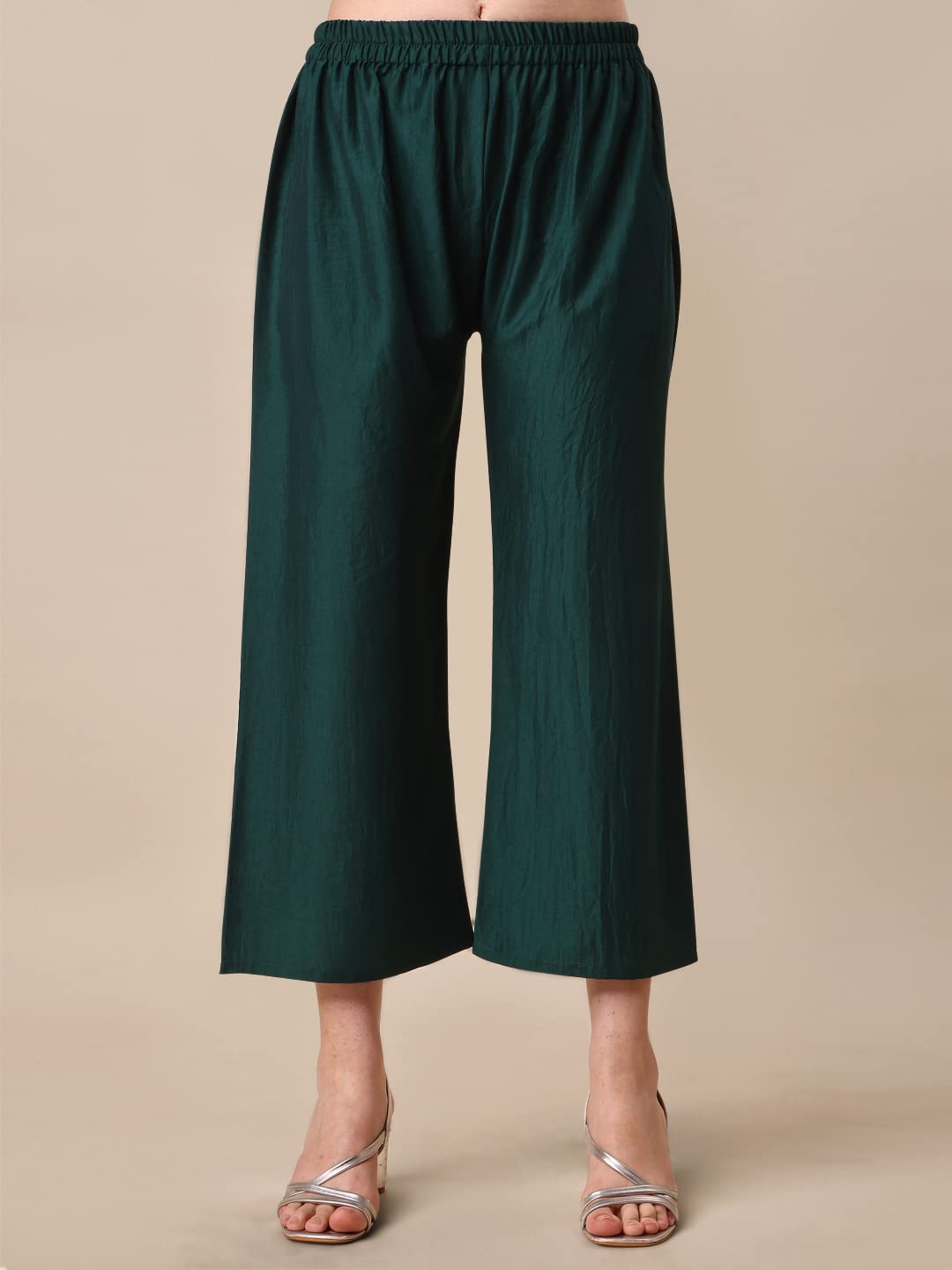 Bottle Green Embroidered Kurta for Women - Image 5