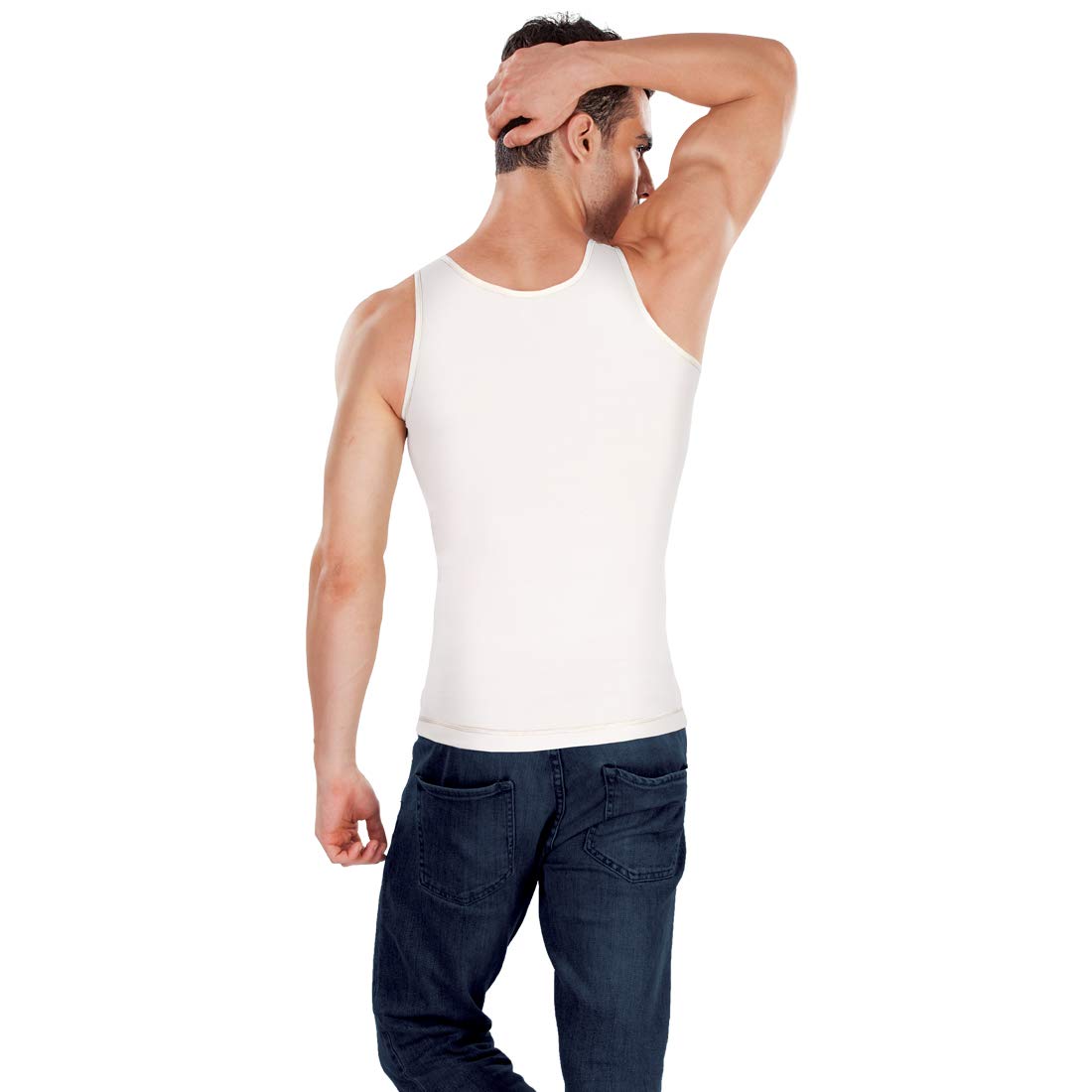 dermawear Men Zenrik High Compression Shapewear Vest - White - Image 3