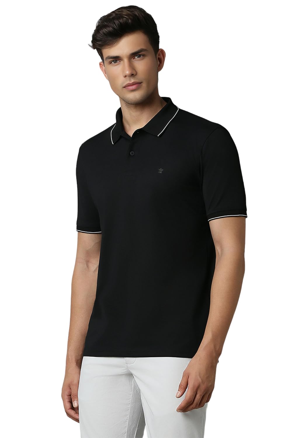Louis Philippe Men's Cotton Solid T-Shirt - Black - Image 2