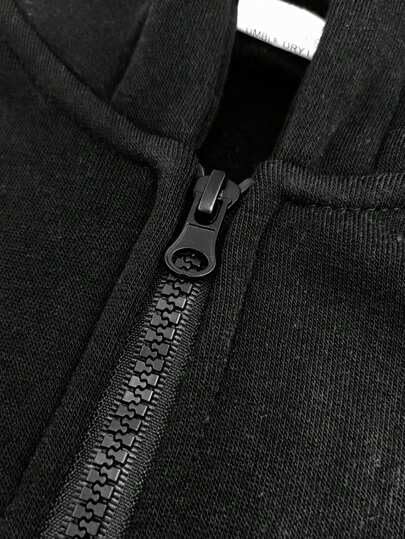 Trillion Men's Black Half Zip Hoodie - Image 3