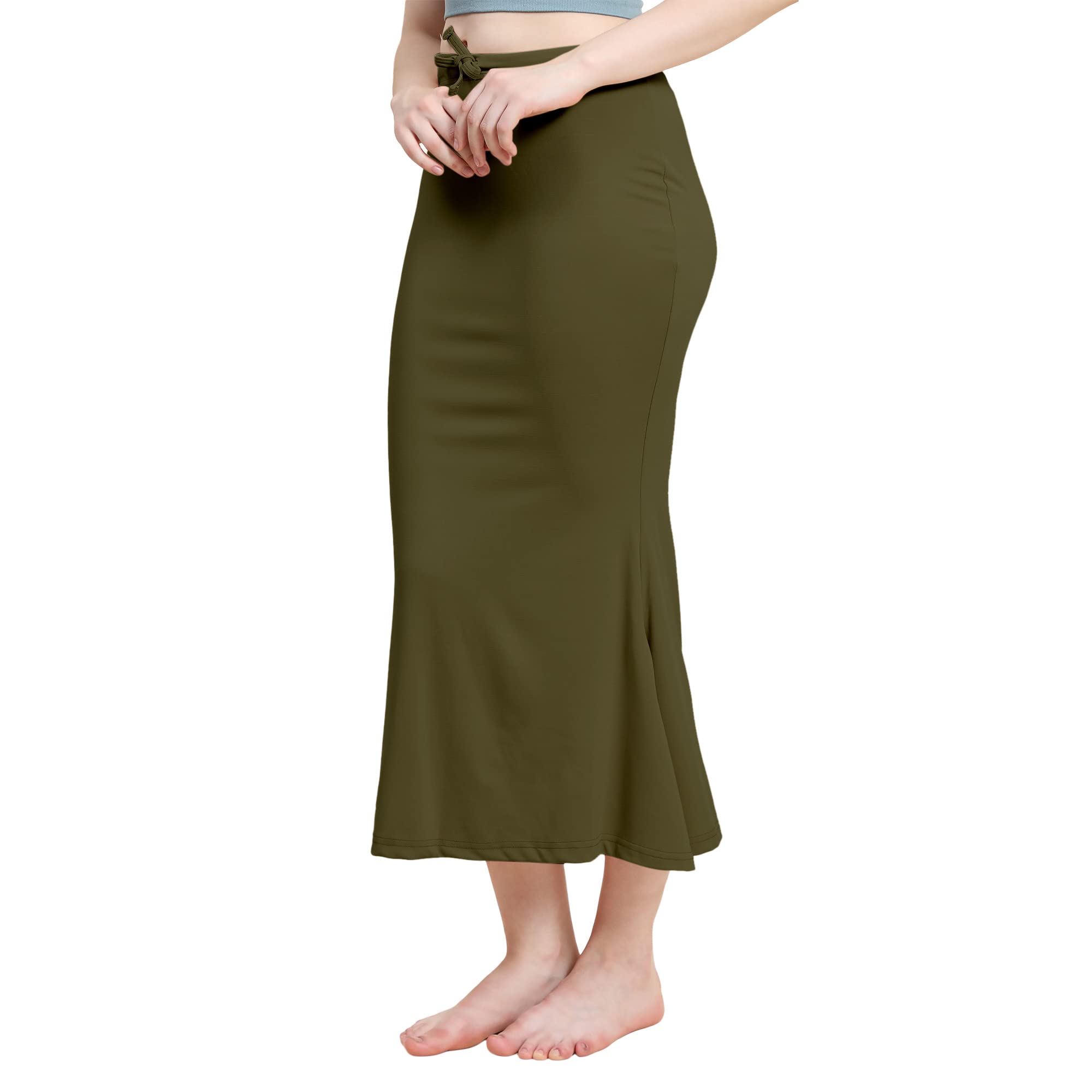 Fern Green Lycra Saree Shapewear for Women - Image 4