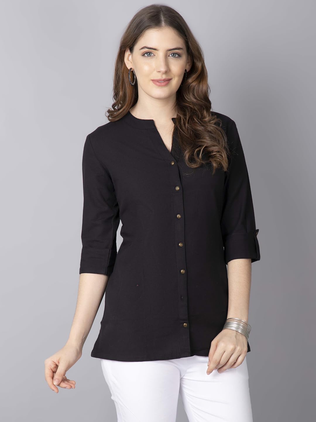 Pistaa Black Cotton Kurti for Women - Image 4