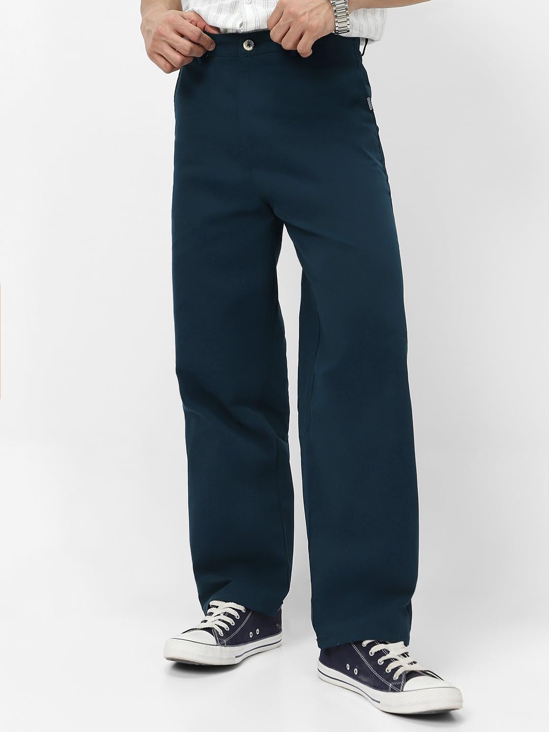 Urbano Fashion Men's Navy Chino Trousers - Image 3