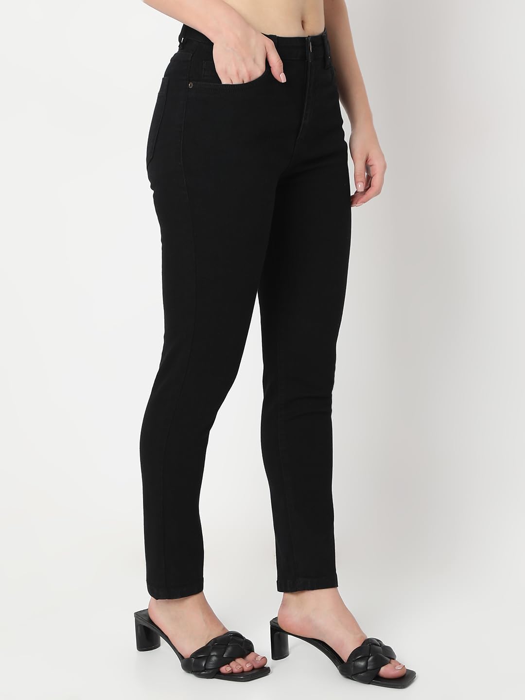 AKA CHIC Women's High Rise Slim Jeans - Black - Image 3