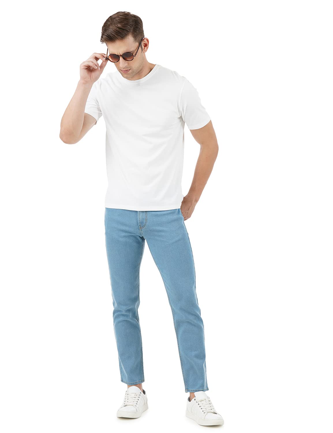 INKD Men Contrast Stitch Stretchable Jeans - Image 5