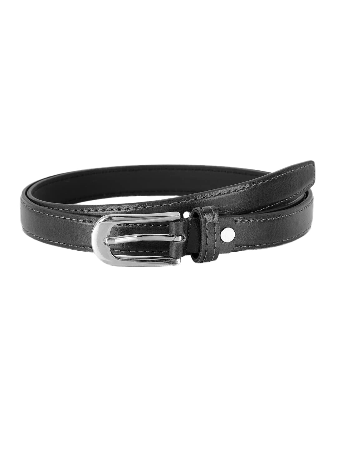 ZEVORA Women Leather Formal Belt - Black - Image 5