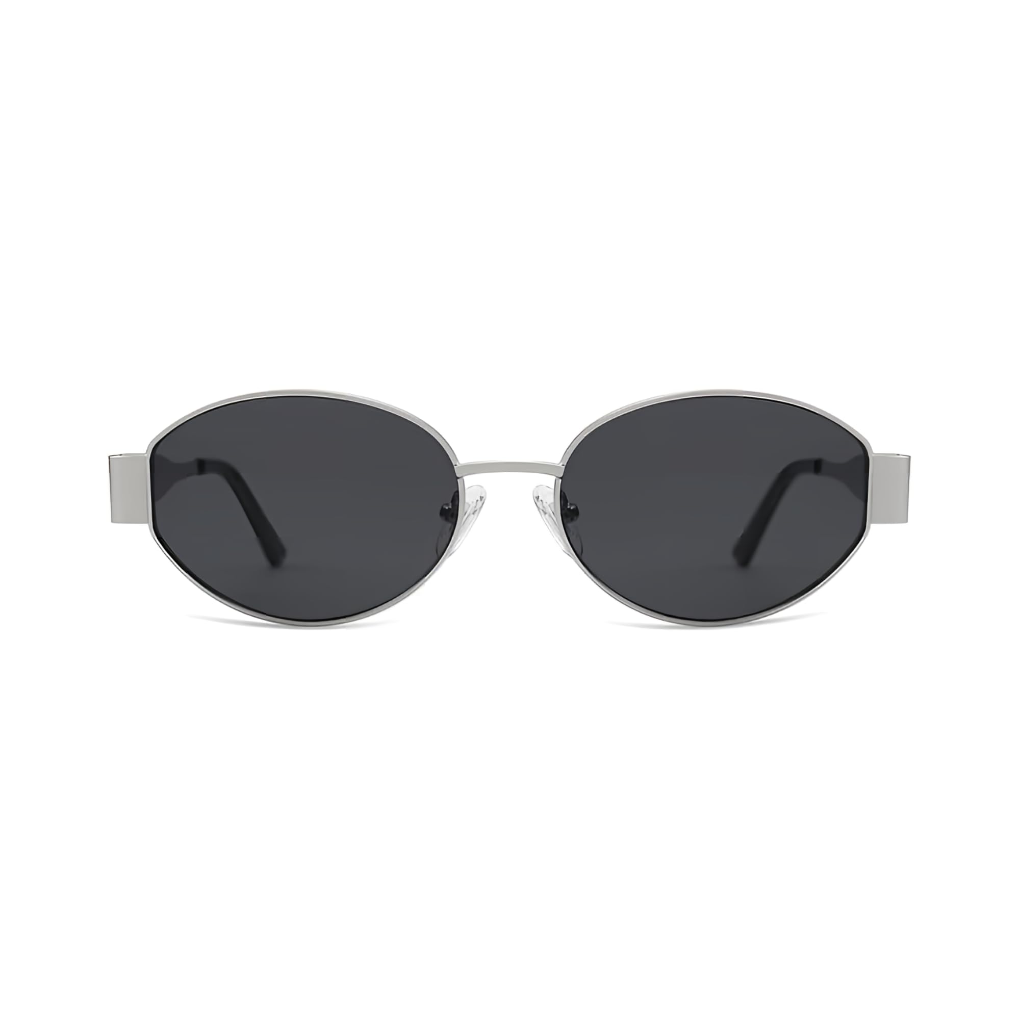 4Flaunt Retro Oval Sunglasses - Silver Grey - Image 2