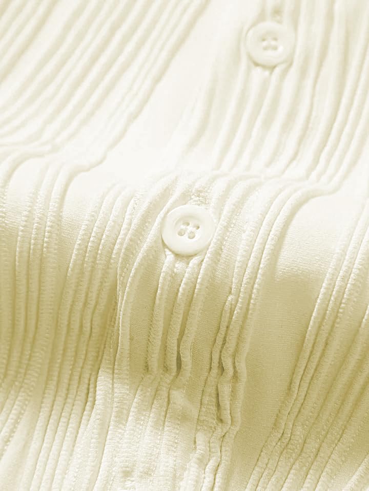 GRECIILOOKS Men's Casual Shirt - Yellow - Image 3