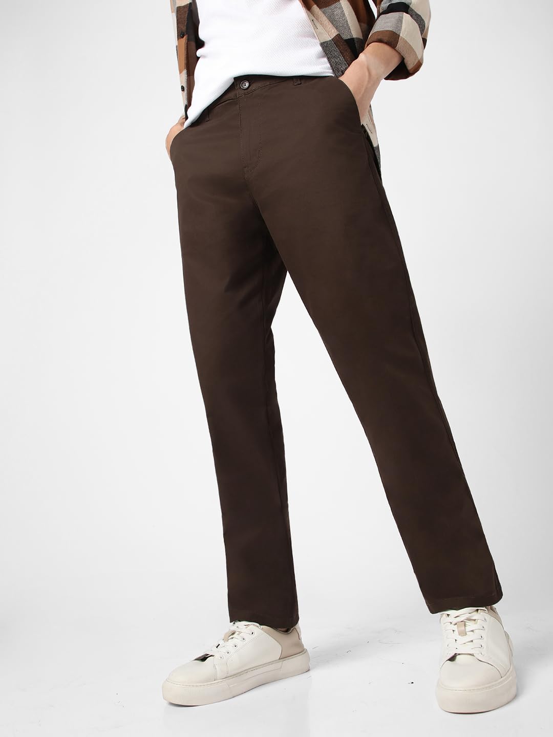 Urbano Men's Chocolate Brown Stretch Chinos - Image 2