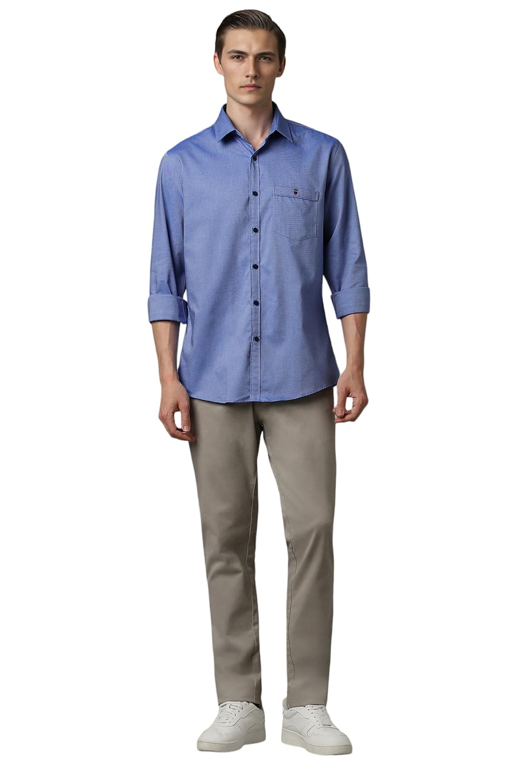 Louis Philippe Men's Cotton Slim Fit Shirt - Blue - Image 5