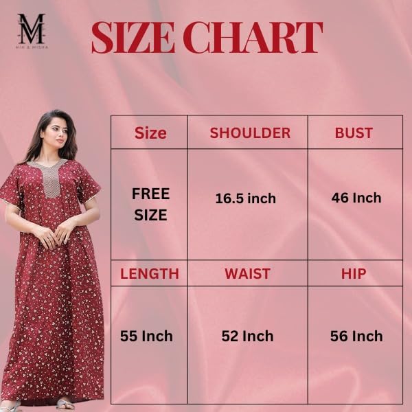 Pure Cotton Jaipuri Maxi Nighty for Women - Purple - Image 5