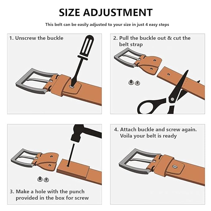 Red Harbour Genuine Leather Belt for Men - Red - Image 5