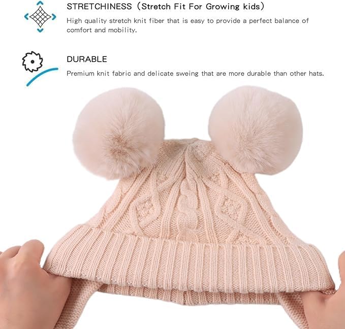 INFISPACE Beige Woolen Skull Beanie Cap for Babies - Image 4