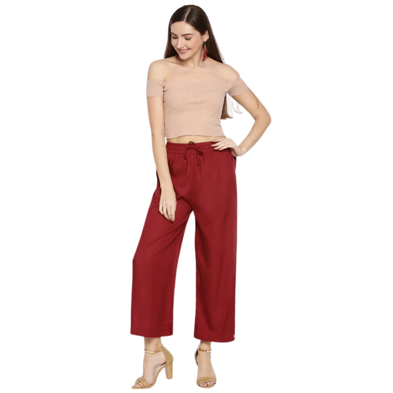 SAFED Women Rayon Palazzo - Solid