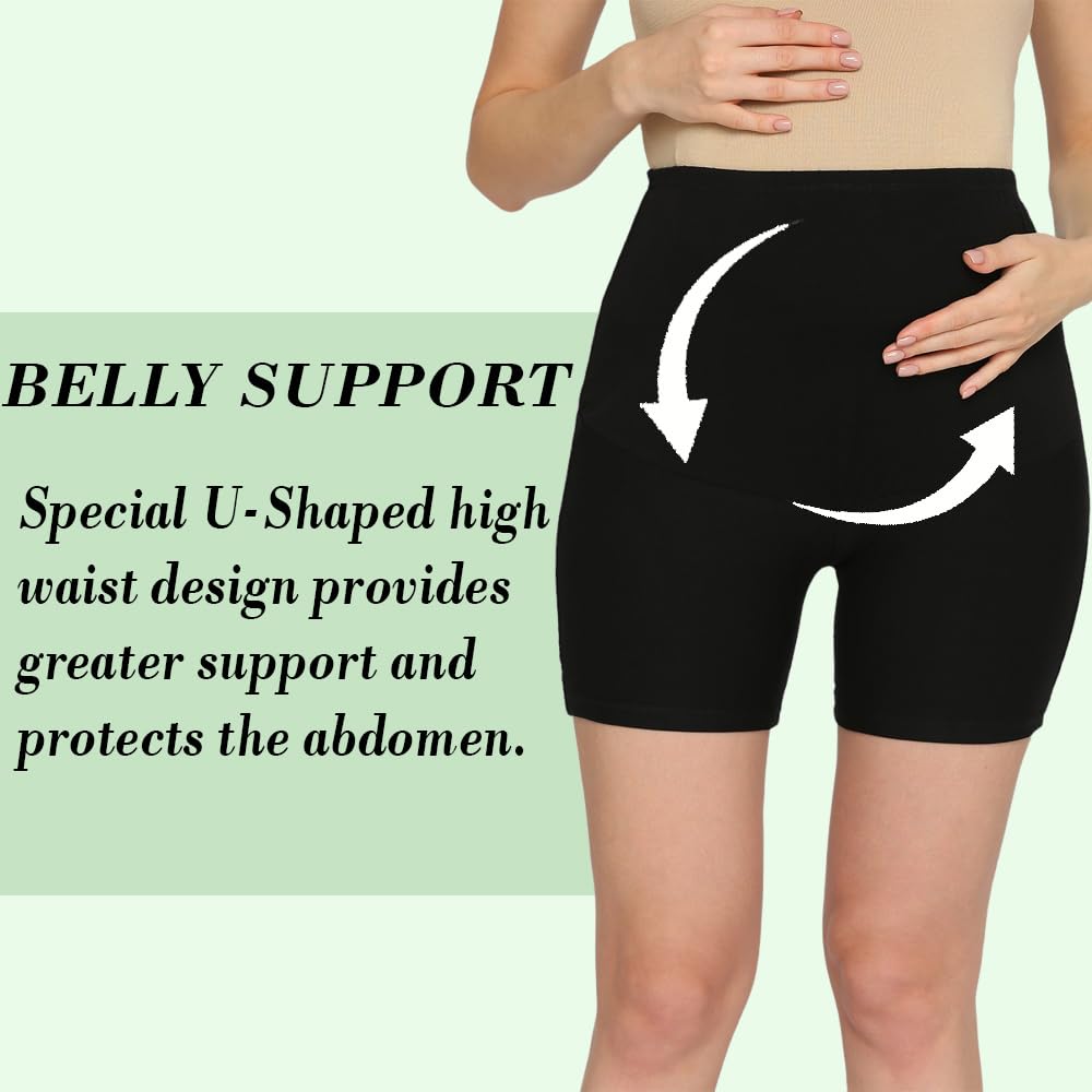 Evamomies Maternity Shorts for Women - Black & White - Image 5