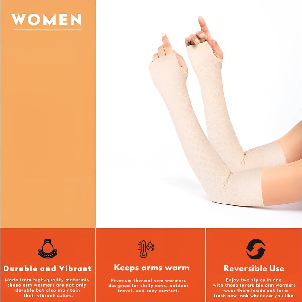 Supersox Women's Fingerless Arm Warmer Reversible - Image 5