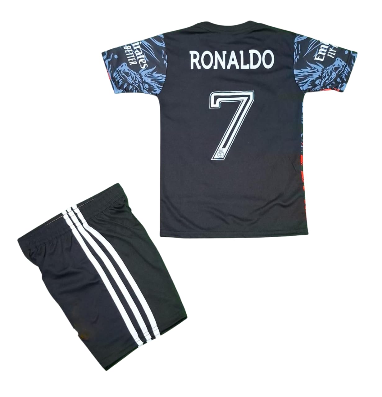 Real Madrid Ronaldo Kids Jersey Set - Red - Image 2