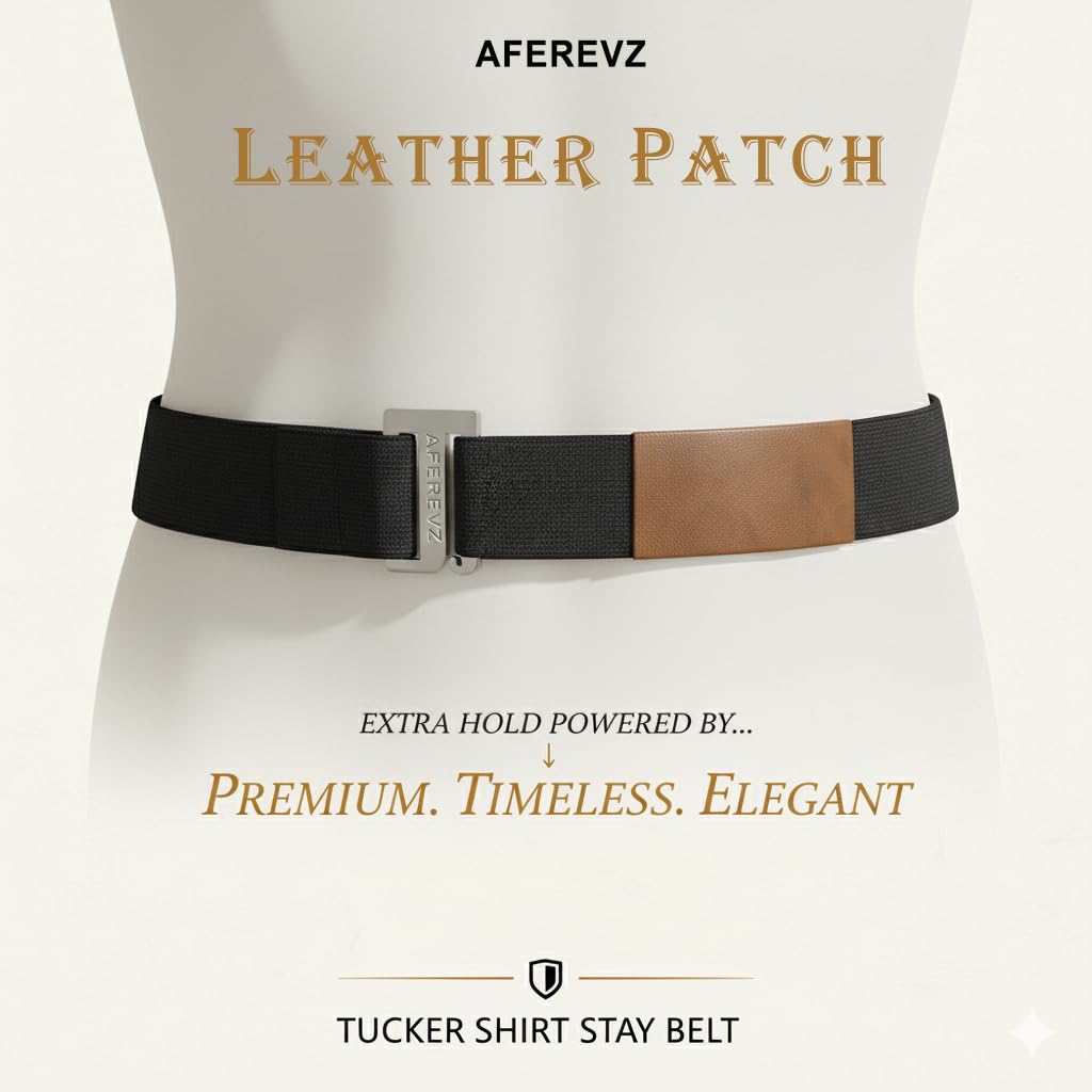 AFEREVZ Tucker Shirt Stay Belt - Leather Patch - Image 2