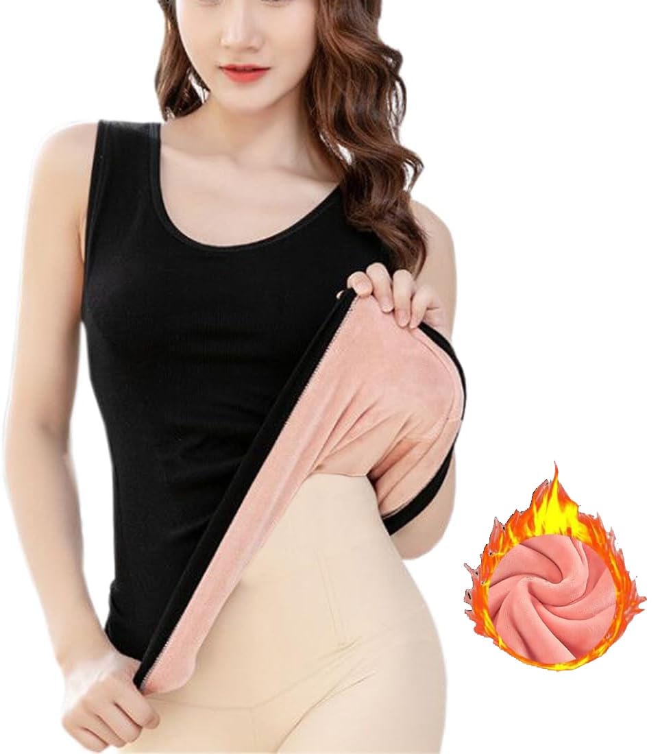 Apricot Velvet Thermal Tank Top for Women