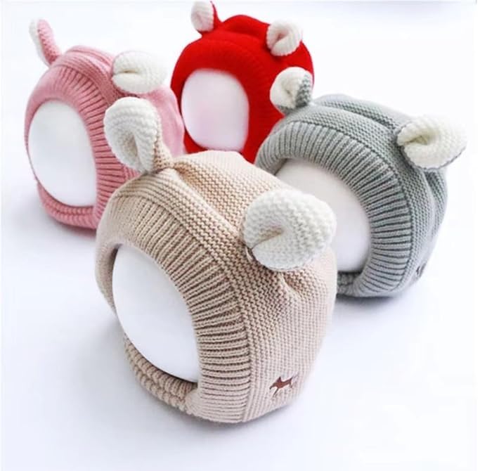 Gajraj Unisex Kids Winter Beanie Hat - Red - Image 4