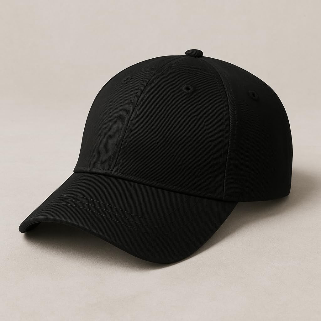 Anarva Unisex Cotton Baseball Cap - White Black - Image 2