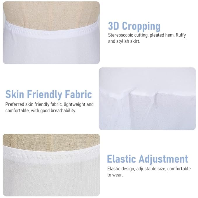 KCM Fashion Women Net Can Can Skirt - White - Image 4