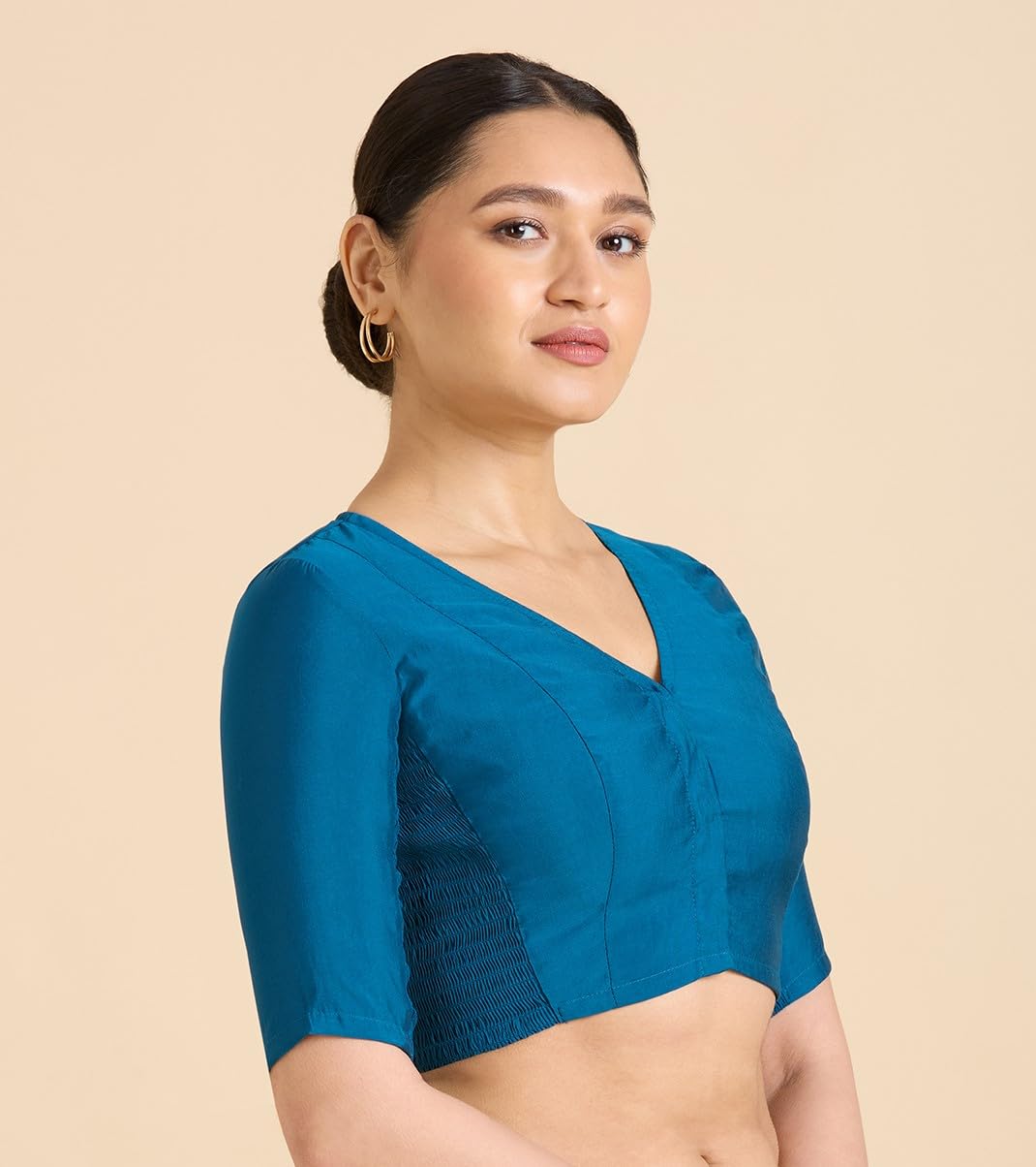 Studio Shringaar Saree Blouse for Women - Midnight Blue - Image 4