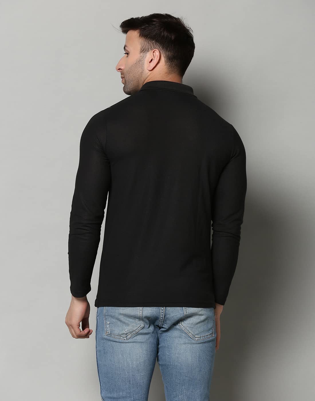 INKKR Men's Black Polo T-Shirt - Full Sleeve - Image 2