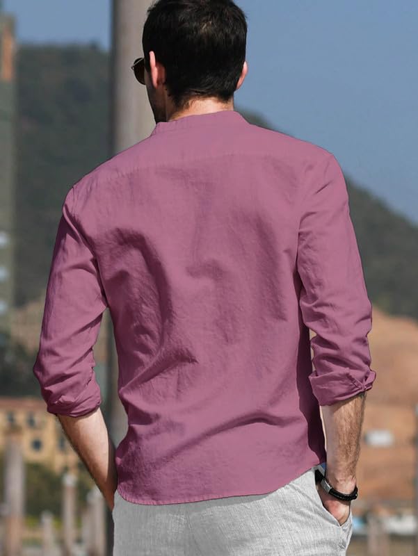 BE ACTIVE Men's Solid Shirt - Pink - Image 5