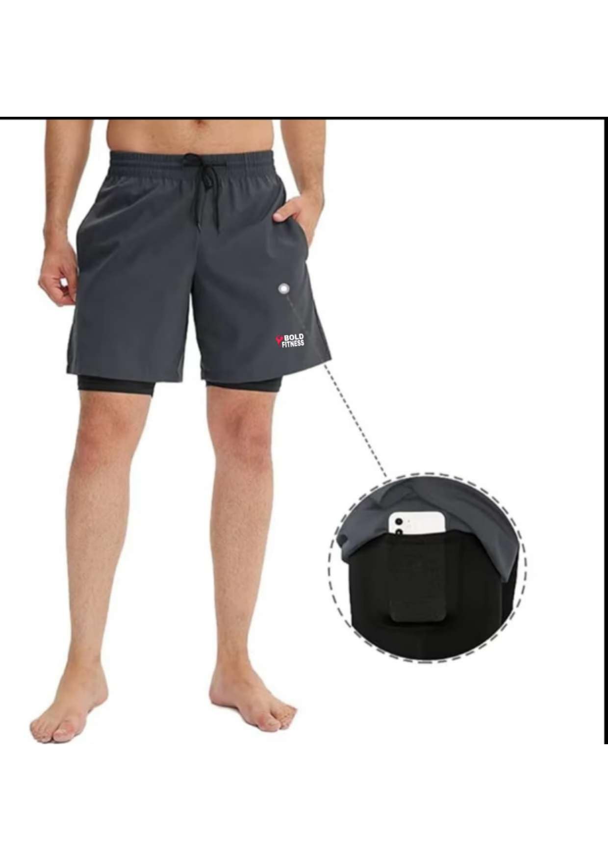 BOLD FITNESS Dual Layer Shorts for Men - Image 4