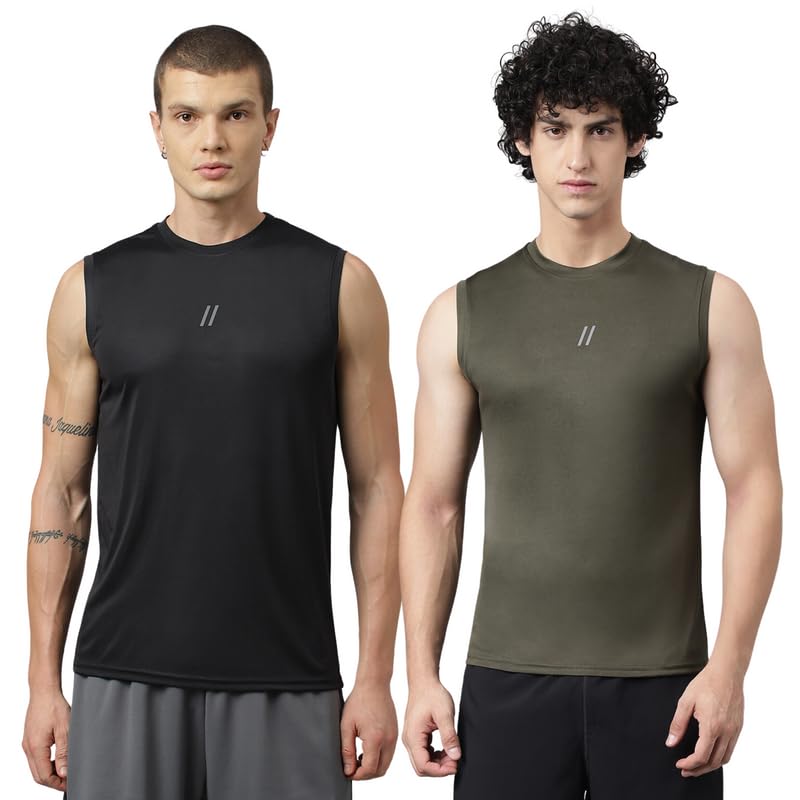 ATICX Men's Polyester Sports Sleeveless T-Shirt