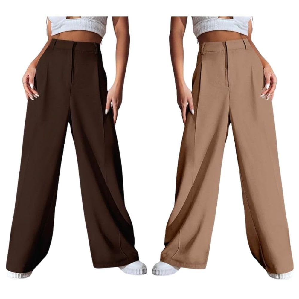 GRECIILOOKS Women's High-Waist Flared Trousers