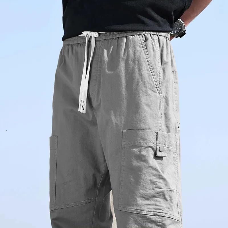 LOUIS SENSE Men High Rise Loose Pants Grey - Image 5