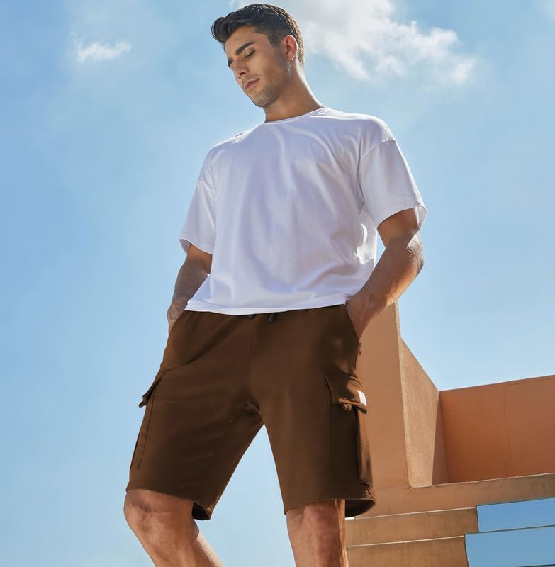 Q RIOUS Mens Casual Cotton Sweat Shorts - Image 4