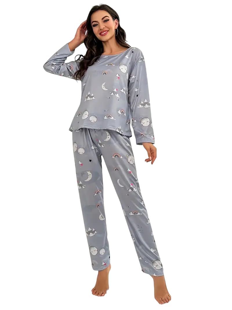 LOUIS LUXE Grey Night Suit for Women