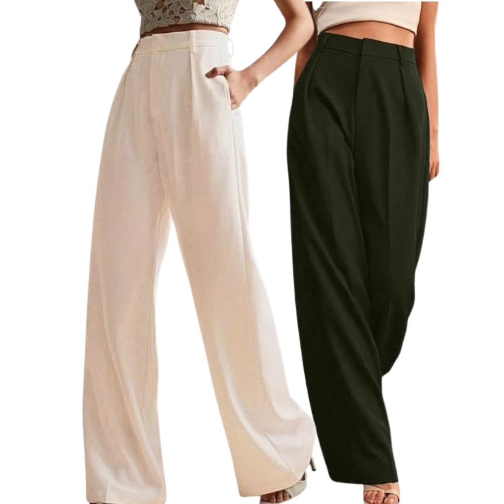 GRECIILOOKS High Waist Flared Trousers for Women