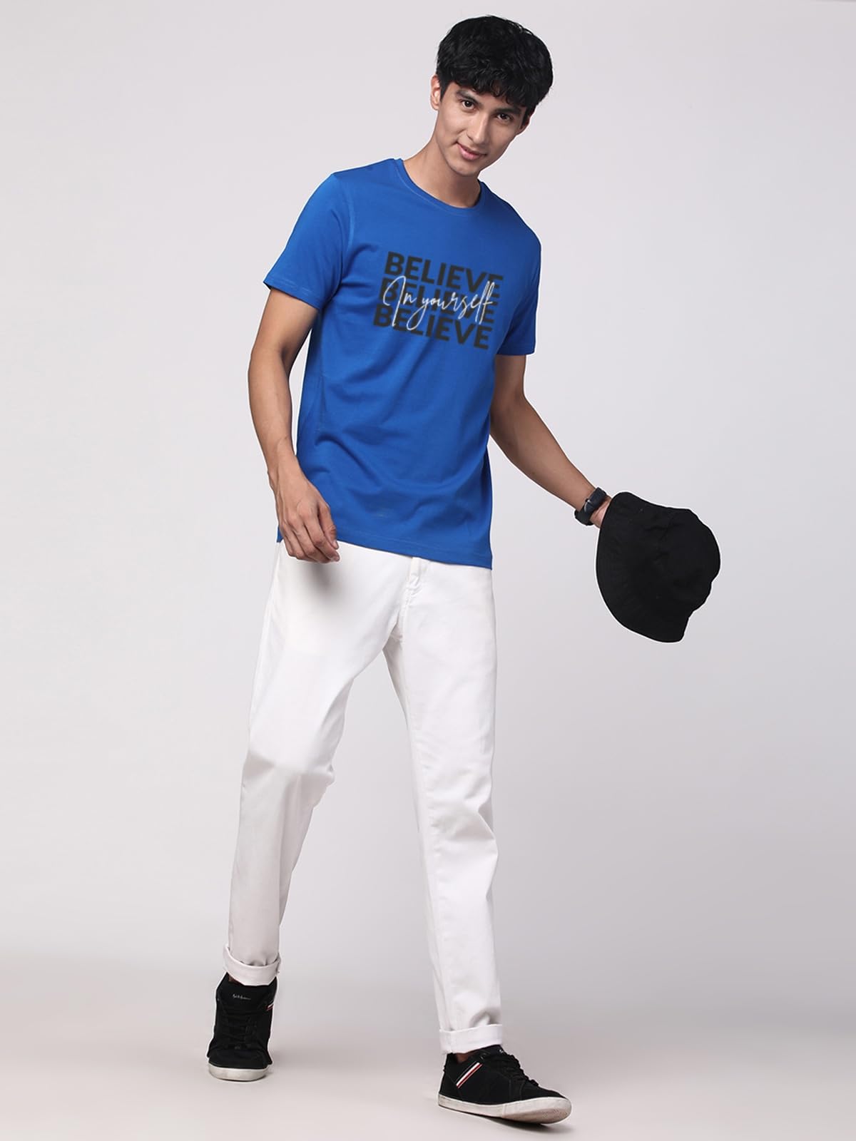 ADRO Men's Printed T-Shirt - Royal Blue - Image 5