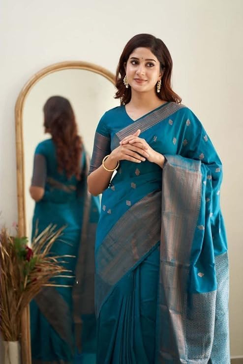 C J Enterprise Banarasi Kanjivaram Silk Saree for Women - Image 4