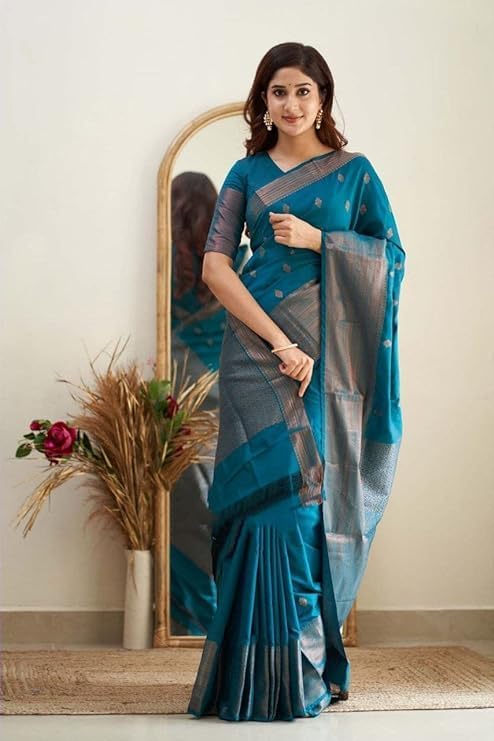 C J Enterprise Banarasi Kanjivaram Silk Saree for Women - Image 3