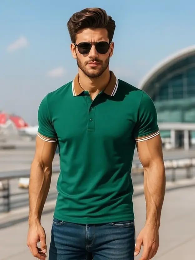 Veirdo Men's Polo T-Shirt with Colored Collar - Image 2