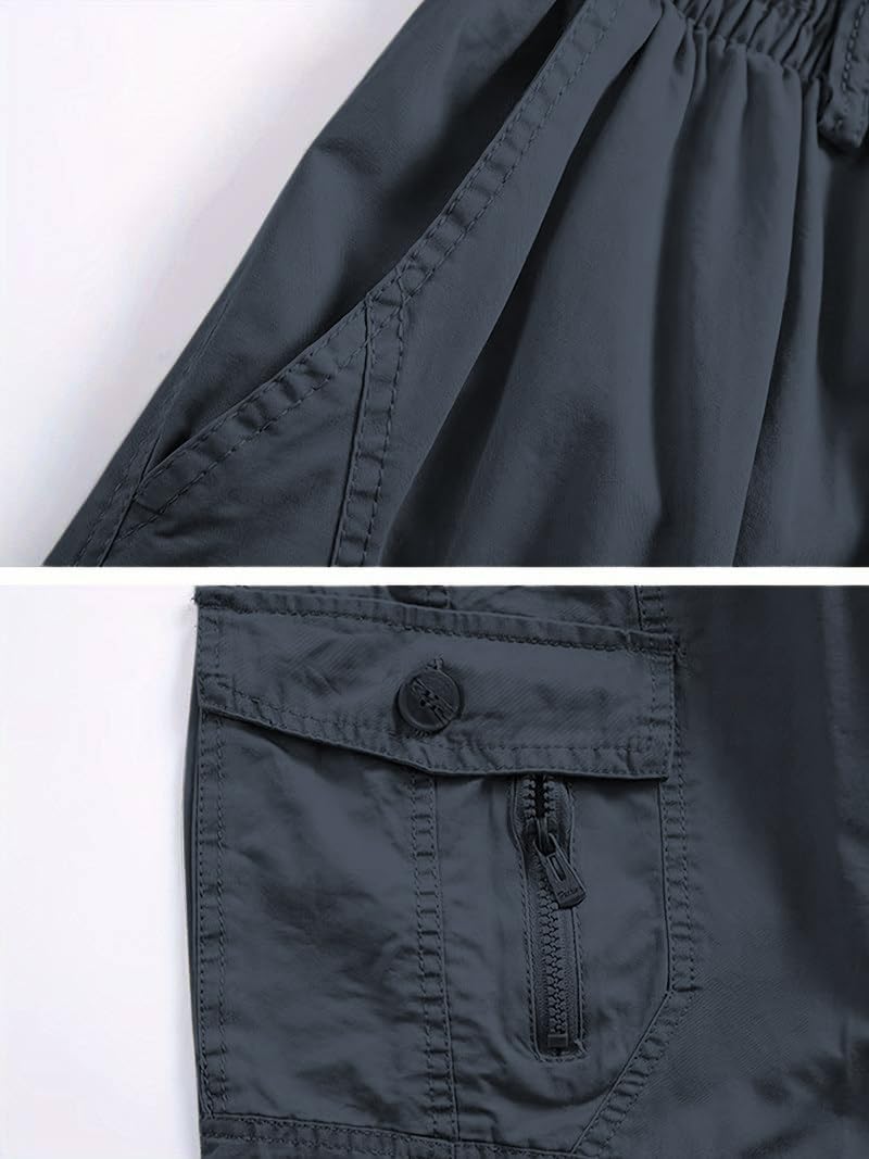 TAGDO Men's Dark Grey Cargo Pants - Image 5