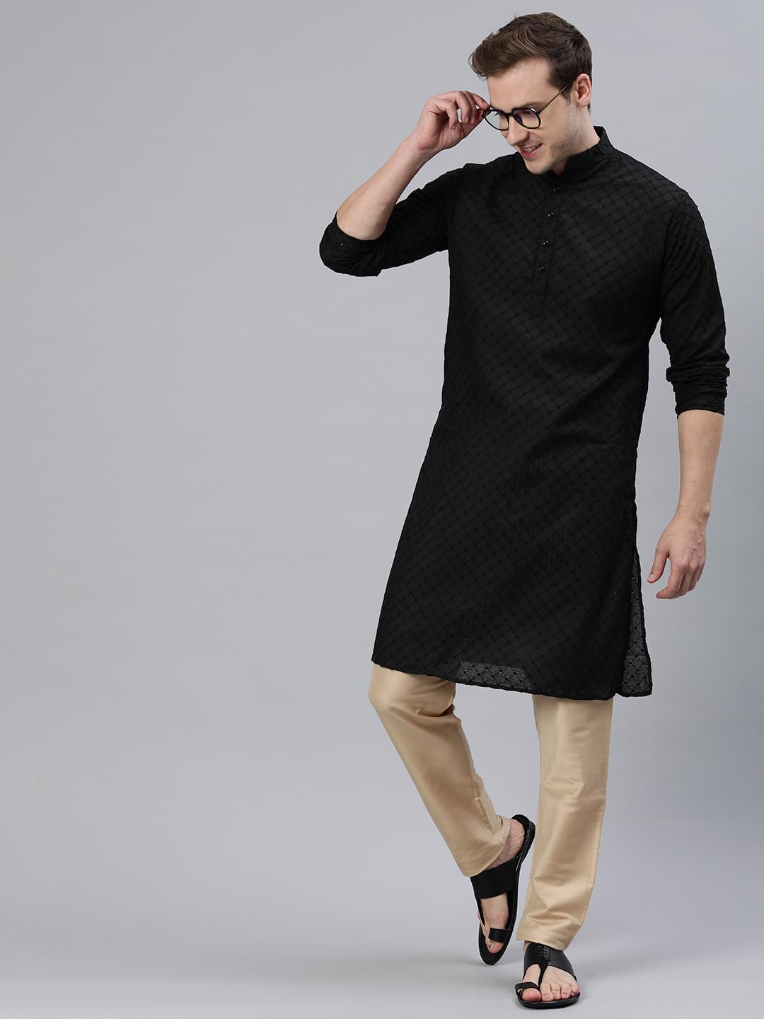 Majestic Man Kurta - Black - Image 4