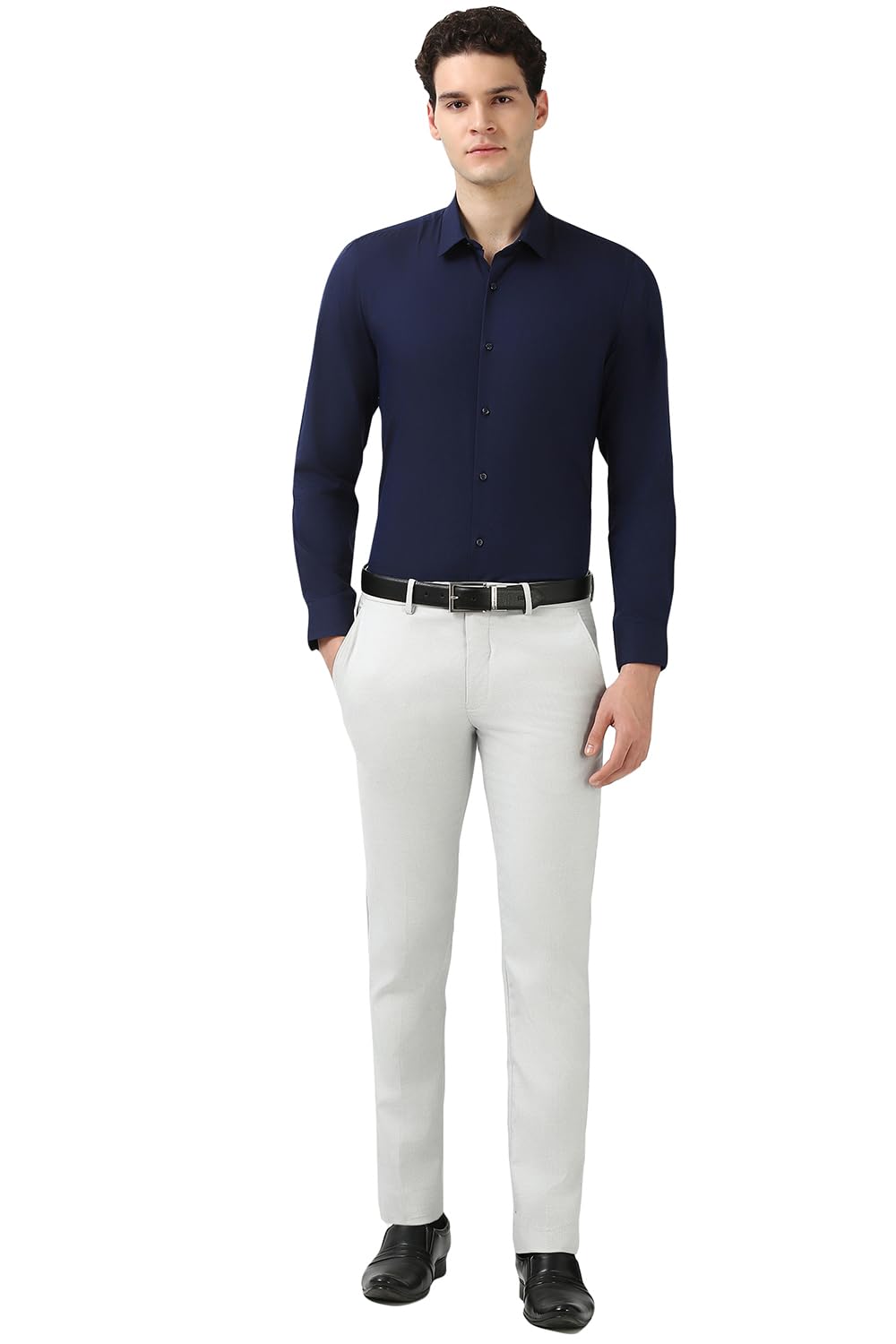 Peter England Men's Slim Fit Shirt - Navy - Image 5