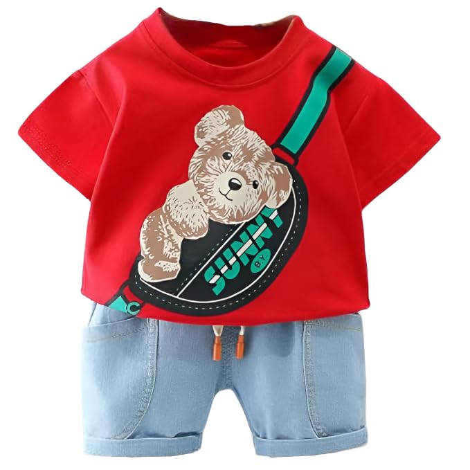 Googo Fashion Boy Sweatshirt Set - Red